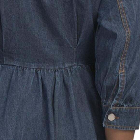 US TOGETHER Collared Denim Mini Dress - Picture 4 of 4